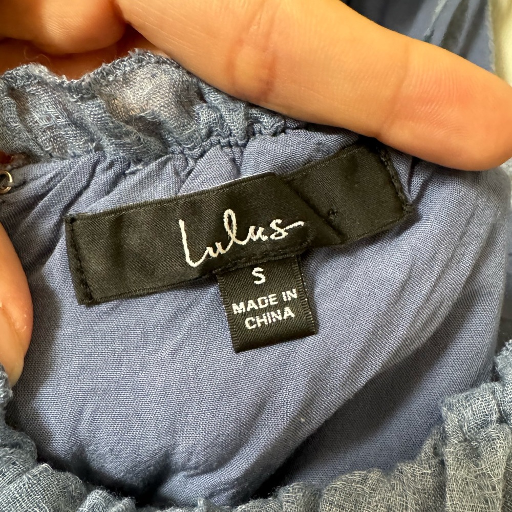 Lulus Blue Ruffle Dress - Picture 4 of 5